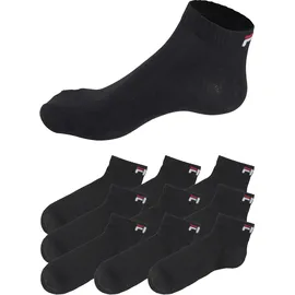 Fila UNISEX QUARTER PLAIN SOCKS 9er Pack Schwarz 39-42