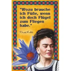 LuckyLinde Wanddekoobjekt »Frida Kahlo - Flügel«, (1 St.), Exklusive JANOSCH Kindermotive, Stahlschild LuckyLinde bunt