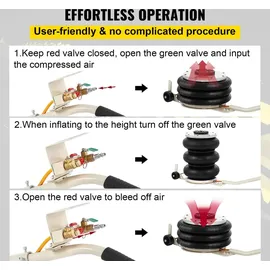 Vevor 5T Luftkissen Air Jack Wagenheber Pneumatisch, 400 mm Druckluft Luftringe