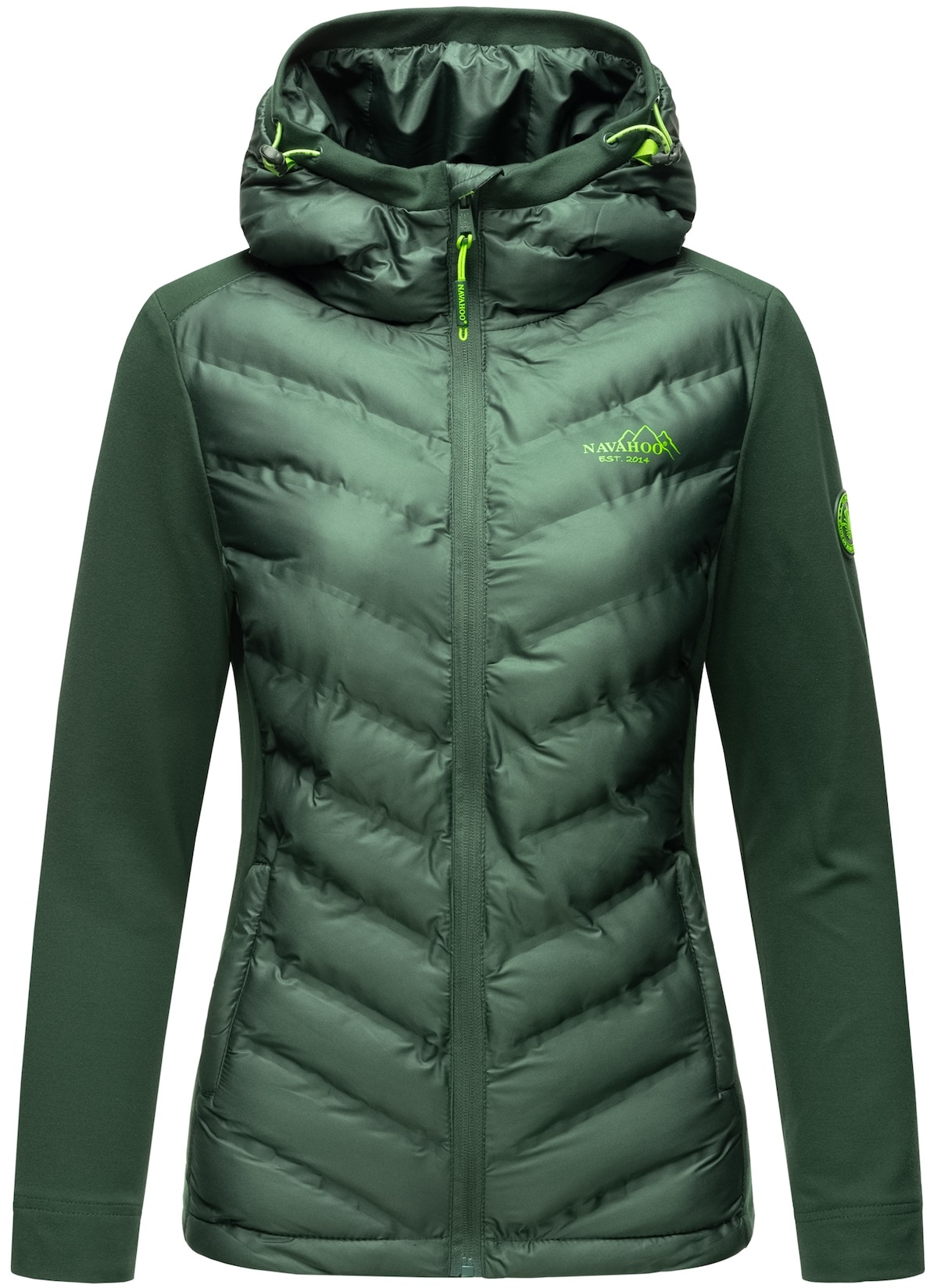 NAVAHOO Damen Stylische Outdoorjacke Übergangsjacke mit Kapuze Nimm-Mich-Mit