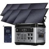 Oukitel Solar Generator 3200W mit 2x200W Solarpanel, 2048Wh Tragbare Powerstation (6400W Peak), LiFePO4 Batterie, 220V-240V, 1 Std Schnellladung, für OutdoorCamping, Reise, Stromausfälle