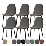 Stuhlhussen 6 Stück Stretch Stuhlhussen für Esszimmerstühle Universal Spandex Hussen für Stühle Abnehmbare Waschbar Stuhlbezüge Stuhl Hussen für Küchenstühle Hotel Bankett (Grau, 6 Stück)-KC