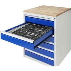 Rau Schubladenschrank m. Anti-Rutsch-Matte 7 Schubl.-L 2x60 2x90 2x120 1x180mm