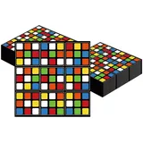 Ovanda Rubiks Cube Servietten, 20 Stück 33x33cm Bunter Zauberwürfel Rubik Servietten Deko, Rubiks Cube Geburtstag Deko für Jungen & Mädchen Mottoparty Kindergeburtstag