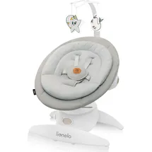 lionelo - Babyschaukel mit Melodie MELL Beige Sand 4xAA + Fernbedienung - Weiß/Beige
