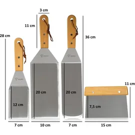 BBQ-Toro Grillwender 4-teilig Edelstahl silber