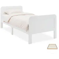 Homestyle4u Komfortbett 90x200 mit Lattenrost in Weiß 2652