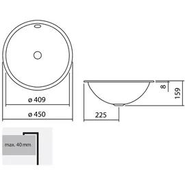 Laufen Alape Einbaubecken EB.K Ø EB.K450,