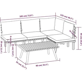 vidaXL Garten-Lounge-Set 5-tlg. braun