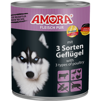 Amora Fleisch Pur 3 Sorten Geflügel 800g (Menge: 6 je Bestelleinheit)
