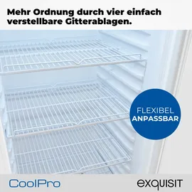 Exquisit GKS220-GT-431D Stand Flaschenkühlschrank, 54 cm breit, 240 l weiß
