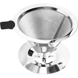 Kaffeefilter, Edelstahl Kaffeefilterhalter, Kaffeefilter Wiederverwendbar, Kaffee Filteraufsatz für Manuelle Produktion (1-3 Tassen)