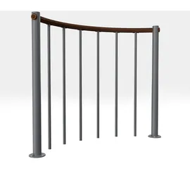Minka Rundes Brüstungsgeländer 140 cm Holz/Stahl