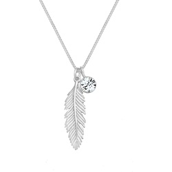 Elli Halskette Feder Boho Kristalle 925 Silber 45 Damen 