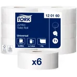 TORK Jumbo-Toilettenpapier T1 Universal 1-lagig Recyclingpapier, 6 Rollen