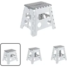 ARREGUI Kleiner Klapphocker Kunststoff 32 x 32 x 32 cm Weiß/Grau