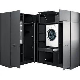laundreezy Mehrzweckschrank-Set 218 x 200 x 68 cm Grau