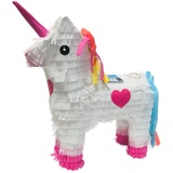 Große Pinata Einhorn zum Befüllen und Aufhängen zur Party-Deko, Kinder-Geburtstag, Maße: 47 x 39 x 13 cm