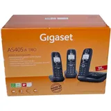 Gigaset AS405 A Trio schnurloses Telefon schwarz, 3 Mobilteile, Freisprechen, AB