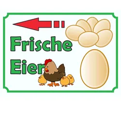 HB-Druck Verkaufsschild Schild Eier links A5 (148x210mm)