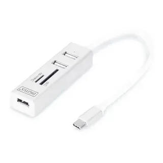 Digitus OTG USB 2.0 Type-C 3-Port Hub mit Kartenleser