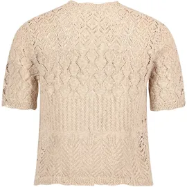 Cartoon Strickjacke mit Ajour-Muster Beige 44