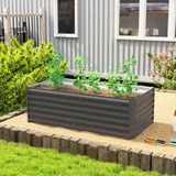 Outsunny Hochbeet Metall 180 x 90 x 57,5 cm Dunkelgrau