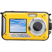 AKLOSIPY 2,7 Km Dual -Screen -Unterwasserkamera mit 48 MP, 16x Zoom und 11 Fuß Zum Schnorcheln und Tauchen Kompakt und Reisefreundlich (Yellow)