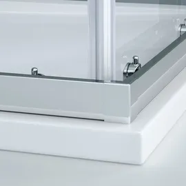 SoGood Eckeinstieg Duschkabine mit Schiebetür 75 x 75 cm transparent 6mm ESG Glas Rav16MS