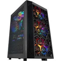 Mars Gaming MCMESH Schwarz, Gaming PC Gehäuse, Micro ATX, Total Mesh Design, 3xLüfter FRGB