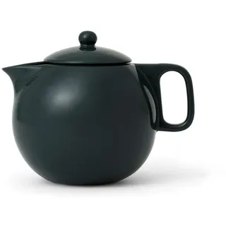 Viva Scandinavia Porzellan-Teekanne mit Deckel und Teesieb für losen Tee, Losetee, Blatt-Tee, tropffreier Auslauf, 1,0 l, Schwarz V76039