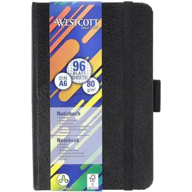 Westcott Notizbuch A6 kariert Schwarz