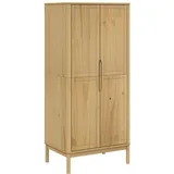 vidaXL Kleiderschrank FLORO Wachsbraun 77x53x171 cm Massivholz Kiefer