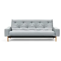 Schlafsofa INNOVATION LIVING TM "MIMER hochwertige Schlaffunktion, aktuelles Design und extra Komfort" Sofas Gr. T: 100cm, Struktur ARGUS, grau (grau 583 argus) Taschenfederkernmatratze, Breite Liegefläche 140 cm