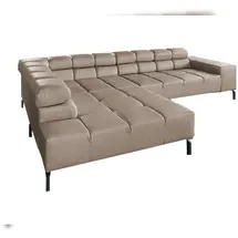 KAWOLA Ecksofa NELSON grau Leder Relaxfunktion