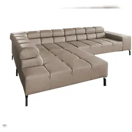 KAWOLA Ecksofa NELSON grau Leder Relaxfunktion