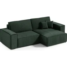 petits-meubles Eckcouch Cord 3-Sitzer Tannengrün