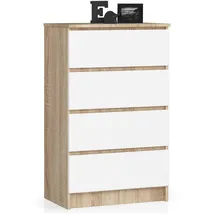 abamihome Kommode K60 60 x 99 x 40 cm Sonoma Eiche / Weiß