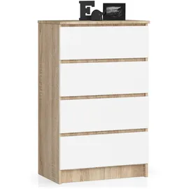 abamihome Kommode K60 60 x 99 x 40 cm Sonoma Eiche / Weiß