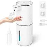 HIGSPE 380ml Seifenspender Automatisch Wand Ohne Bohren, Wasserdicht Elektrischer Seifenspender mit Sensor Infrarot, USB Wiederaufladbar Schaumseifenspender No Touch, Soap Dispenser