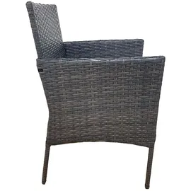 Mobili Rebecca Rebecca Mobili Gartengarnitur, grau aus Polyrattan mit Kissen, 4 Sitzplätze - Grau