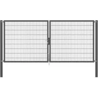 GAH Alberts Doppeltor Flexo Plus 400 cm x 180 cm Pfosten 100 cm x 100 cm Anthrazit