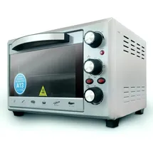 Grunkel HR-28SILVER, Manuelle Reinigung 28L 49cm Umluft Grill Silber