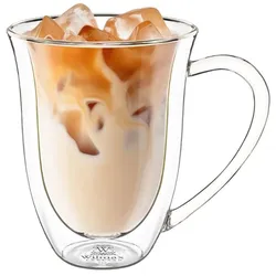 6 Stk. Eleganter doppelwandiger Becher Thermoglas 400 ml, Hitzebeständig