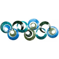 KUNSTLOFT Wanddeko, Blau, Metall, 105x41x4 cm, Dekoration, Skulpturen &