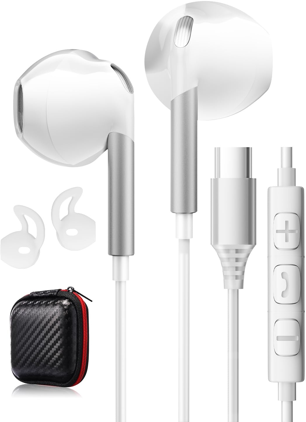 USB C Kopfhörer für Samsung Galaxy S24 S22 S23 Ultra A54 A34 A53 S21 Kopfhörer mit Kabel USB C Headset mit Mikrofon Kopfhörer USB C Anschluss für iPhone 15 Pro Google Pixle 7 8 Pro OnePlus 11 iPad 10