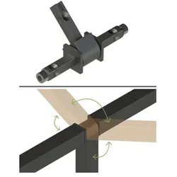 Cadro T-Stück-Verbinder 360 Grad Edelstahl Optik