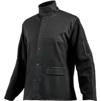 Vevor Flammhemmende Schweißerjacke, Ärmel aus Rindspaltleder + Hauptteil aus flammhemmender Baumwolle, hitzebeständige Schweißer-Sicherheitsjacke für Schweißer und Monteure – Größe XL