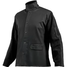 Vevor Flammhemmende Schweißerjacke, Ärmel aus Rindspaltleder + Hauptteil aus flammhemmender Baumwolle, hitzebeständige Schweißer-Sicherheitsjacke für Schweißer und Monteure – Größe XL