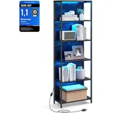 VASAGLE Bücherregal 30,3 x 60 x 178,6 cm Ebenholzschwarz